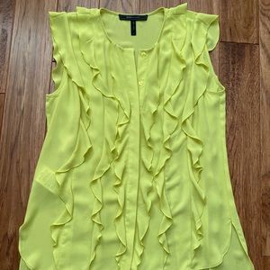 BCBG MaxAzria Yellow ruffle blouse